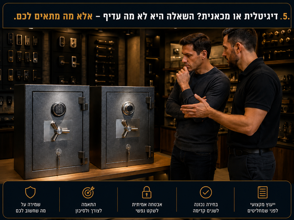 כספת דיגיטלית או כספת מכנית - מה ההבדל ומה לבחור